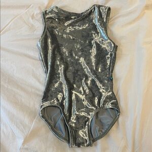 Green crushed velvet Lucky Leo Allure leotard